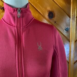 Spyder Core Sweater Full Zip Jacket Women's Medium Pink Athletic Sweatshirt